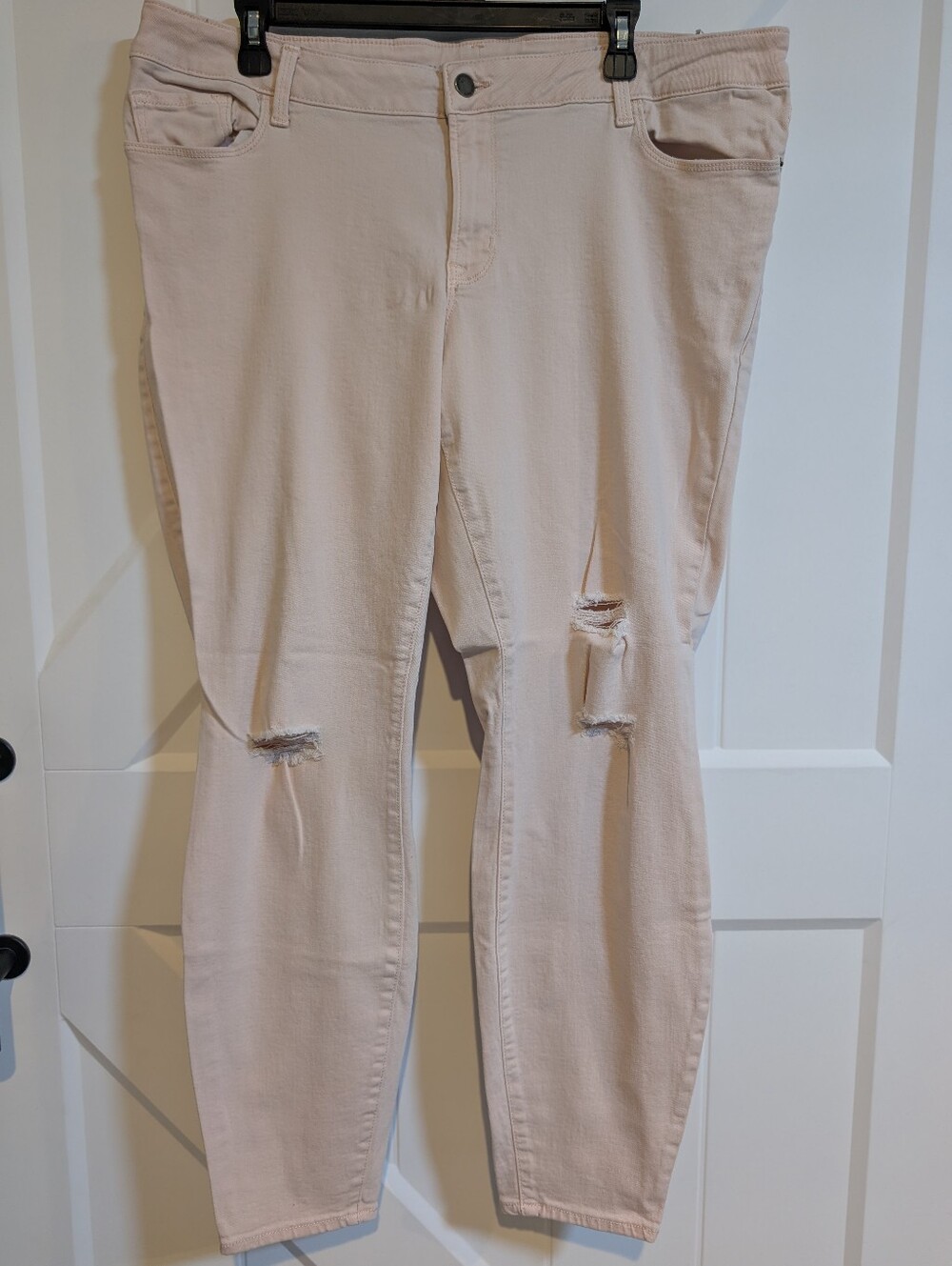 Light Pink Women's Distressed Stretch Jeans